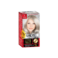 LADY IN COLOR noturīga matu krēmkrāsa 01 Sudrabaini blonds