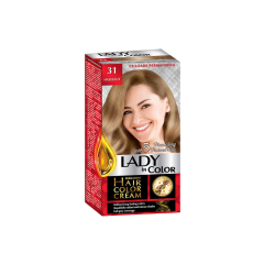 LADY IN COLOR noturīga matu krēmkrāsa 31 Lazdu rieksti