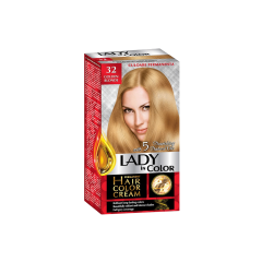 LADY IN COLOR noturīga matu krēmkrāsa 32 Zeltaini blonds