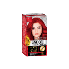 LADY IN COLOR noturīga matu krēmkrāsa 22 Koraļļu sarkans