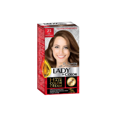 LADY IN COLOR noturīga matu krēmkrāsa 25 Karstā šokolāde