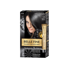 BELLE FINE noturīga matu krēmkrāsa 1.0 Ebona melna BELLE FINE noturīga matu krēmkrāsa 1.0 Ebona melna