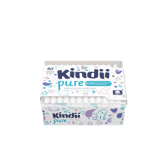 CLEANIC KINDII BABY vates kociņi bērniem ar papīra kātiņu karbiņā 60 gb CLEANIC KINDII BABY vates kociņi bērniem ar papīra kātiņu karbiņā 60 gb