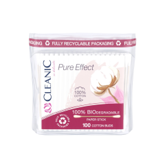 CLEANIC PURE EFFECT vates kociņi ar papīra kātiņu maisiņā 100gb. CLEANIC PURE EFFECT vates kociņi ar papīra kātiņu maisiņā 100gb.