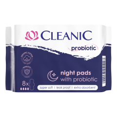 CLEANIC PROBIO higiēniskās paketes night 8 gb