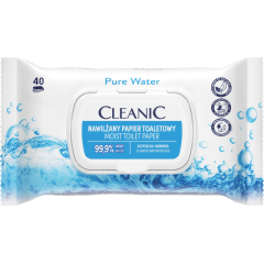 CLEANIC mitrais tualetes papīrs 99% uz ūdens bāzes 40gb