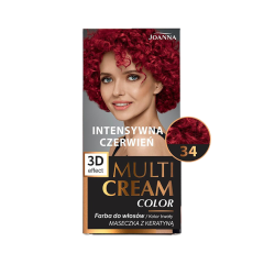 JOANNA MULTI CREAM COLOR noturīga matu krāsa 34 intensīvi sarkans
