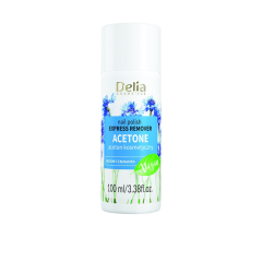DELIA Express Acetone Gēla nagu lakas noņēmējs ar acetonu un rudzupuķu ekstraktu 100ml