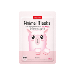 PUREDERM Skin Solution Animal Masks pretnovecošanās auduma sejas maska ar apdruku “Alpaka” 7371
