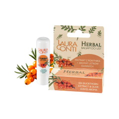 Laura Conti HERBAL lūpu balzāms ar smiltsērkšķu ekstraktu un olīvu lapu aromātu 4,8 g 0708 Laura Conti HERBAL lūpu balzāms ar smiltsērkšķu ekstraktu un olīvu lapu aromātu 4,8 g 0708