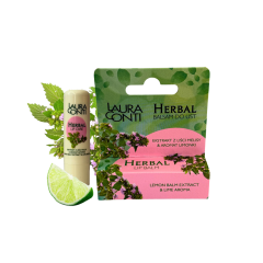 Laura Conti HERBAL lūpu balzāms ar melisas lapu ekstraktu un laima aromātu 4,8 g