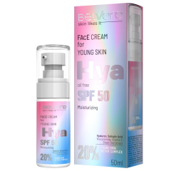 BELVERE Skin Likes It Hya mitrinošs sejas krēms jaunai ādai ar SPF 50 . 50ml 0017