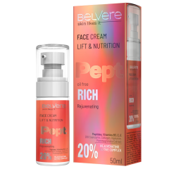 BELVERE Skin Likes It Pept atjaunojošs sejas krēms liftinga efektam un ādas barošanai 50 ml 0093