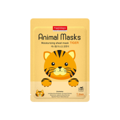 PUREDERM Skin Solution Animal Masks mitrinoša auduma sejas maska ar apdruku “Tīģeris” 9524
