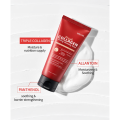 BERGAMO Triple Collagen nostiprinošas attīrošas putas sejai ar trīskāršu kolagēnu 120ml 2804