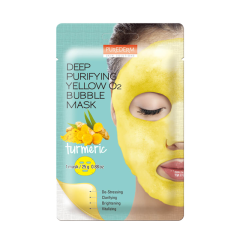 PUREDERM Skin Solutions dziļi attīroša dzeltena O2 burbuļmaska ar kurkumu PUREDERM Skin Solutions dziļi attīroša dzeltena O2 burbuļmaska ar kurkumu